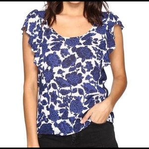 LUCKY BRAND FLUTTER SLEEVE TOP XL